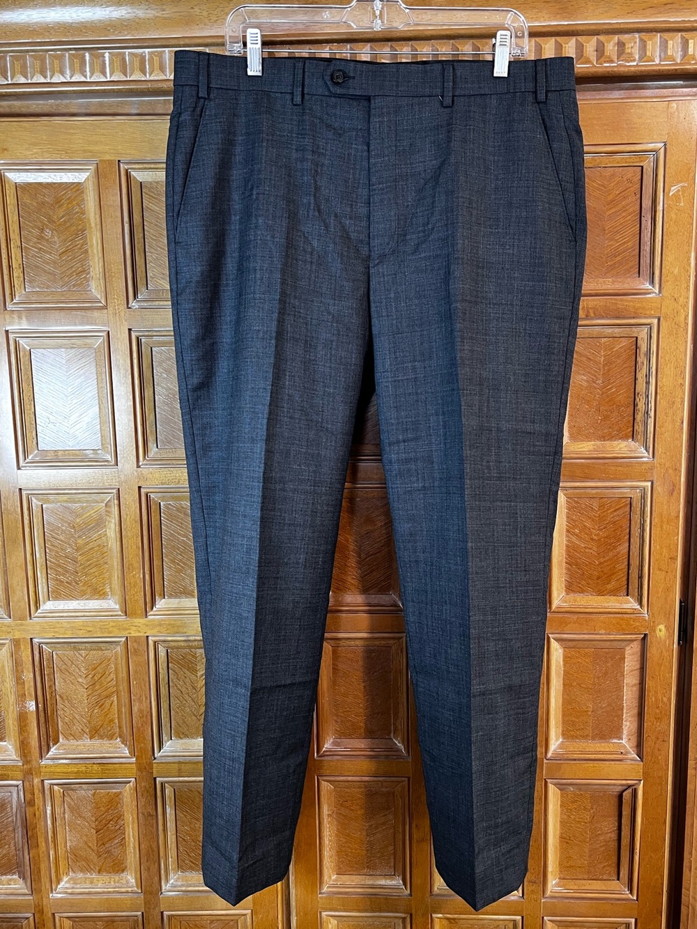 Lauren Ralph Lauren 100% Wool Dress Pants Gray Plaid Mens 36x32 EUC